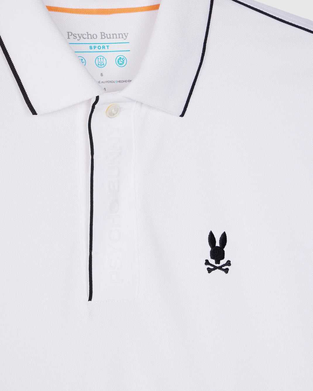 Polos Psycho Bunny Perinton Sport Polo Blanche Homme | NZO-54531280